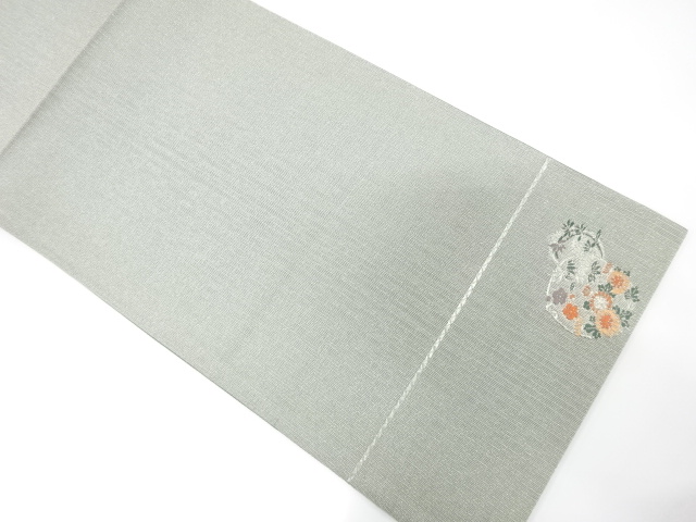 JAPANESE FUKURO OBI / WOVEN FLOWER ROUNDEL